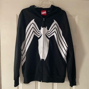 Mad Engine Black Spider-Man/Venom Hoodie Jacket size Medium